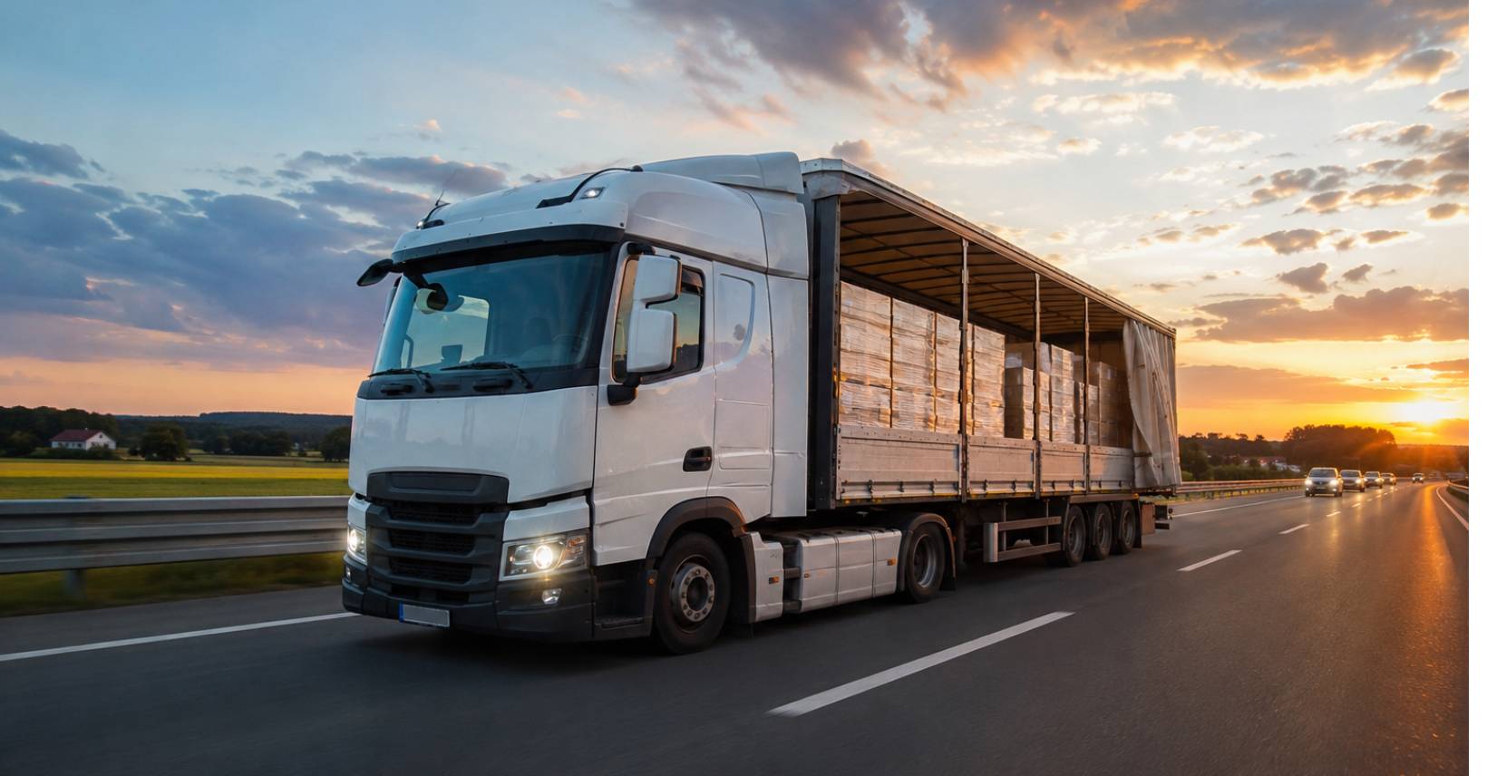 Camion transport marfă pe ruta Italia - România cu narfuri